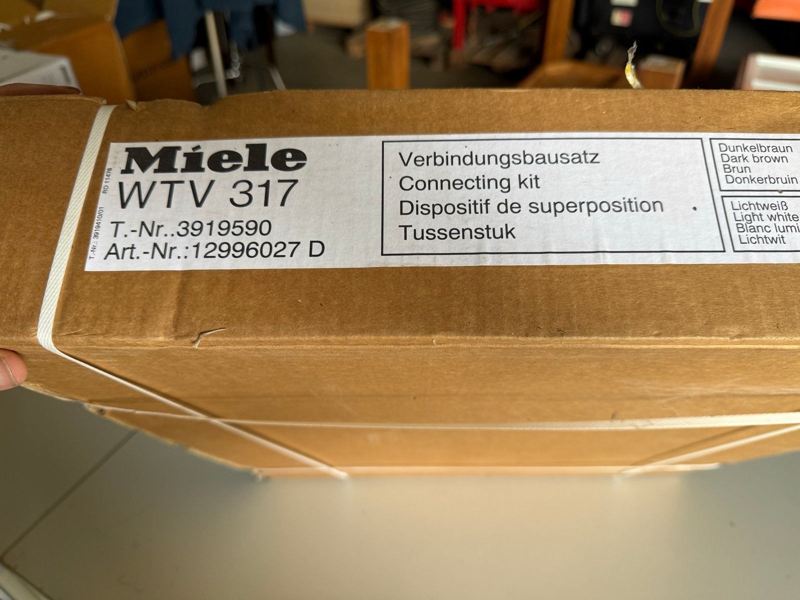 Miele WTV 317 Verbindingsstuk - Nieuw in doos, Witgoed en Apparatuur, Onderdelen en Toebehoren, Ophalen, Nieuw