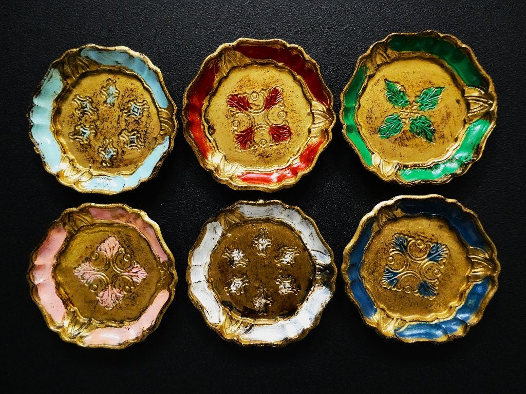 6 Italiaanse onderzetters in verschillende kleuren, Ophalen of Verzenden