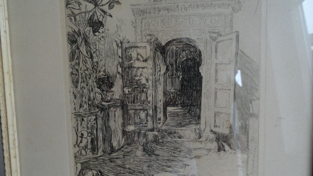 Originele ets H.J. Haverman (1893) – Oostersche poort antiek, Ophalen of Verzenden, Ets