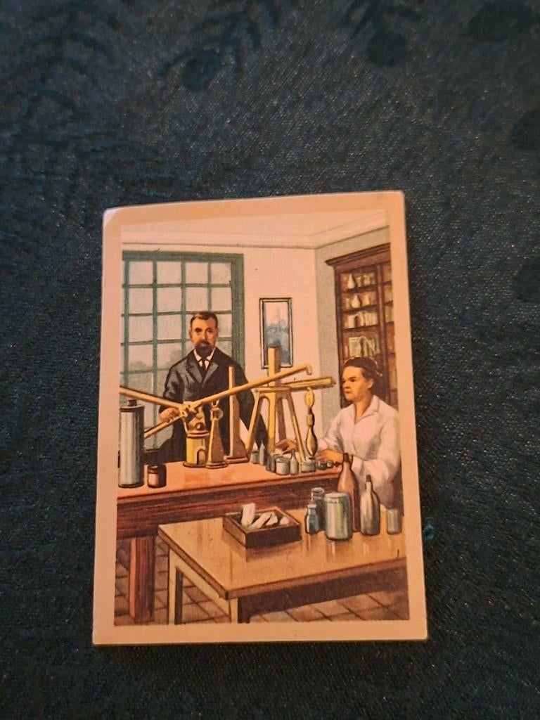 Prentje/Chromo : Pierre en Marie Curie/Chocolade Jacques, Gebruikt, Verzenden, Voor 1940, Prent