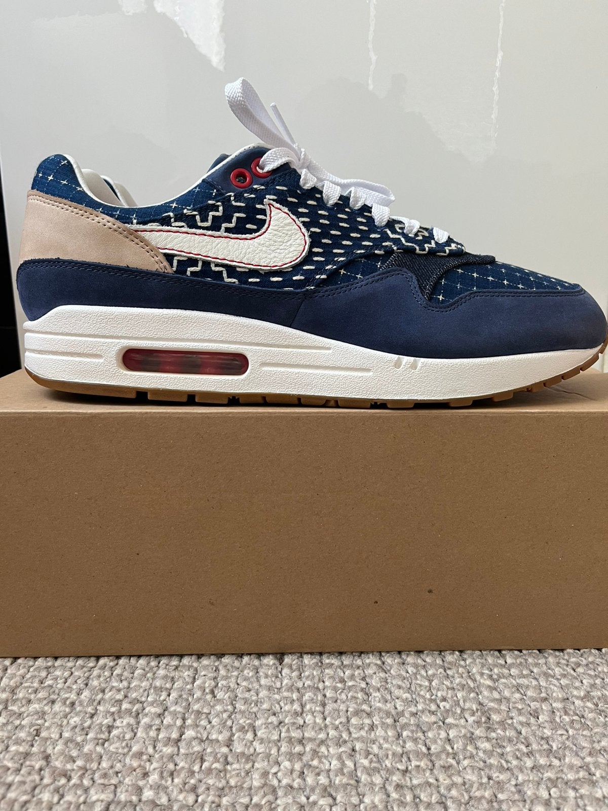 Nike air max 1 “Denham” / 45,5, Kleding | Heren, Schoenen, Ophalen of Verzenden, Zo goed als nieuw, Overige kleuren, Sneakers of Gympen