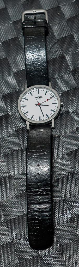 Boccia Titanium horloge, Overige merken, Overige materialen, Leer, Polshorloge
