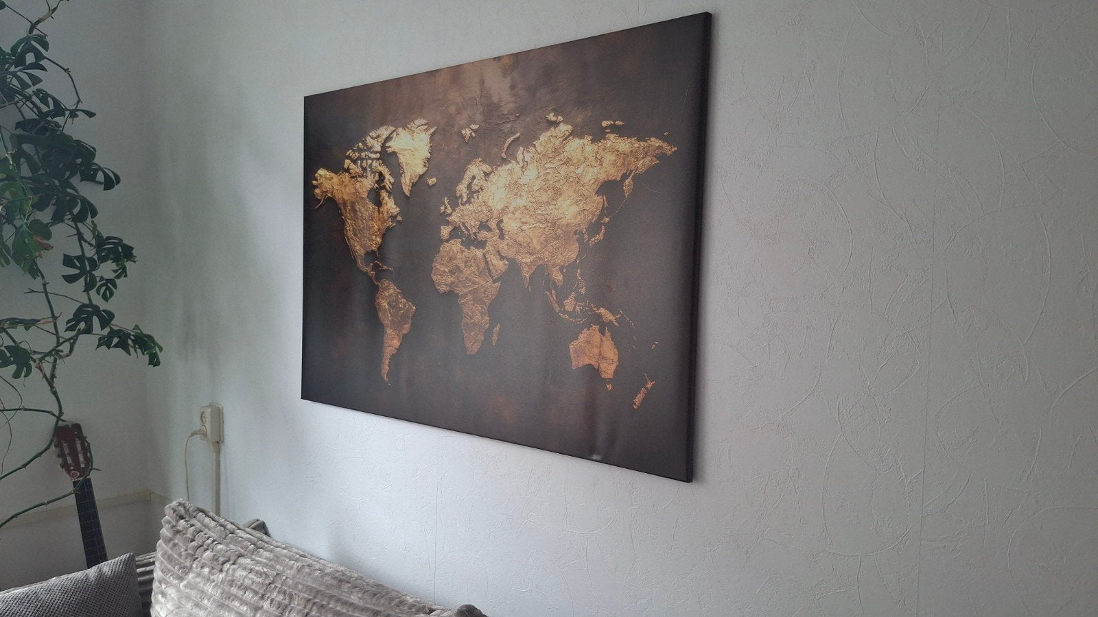 Wereldkaart Canvas Print - Nieuw, Ophalen, 50 – 75, 100 tot 125 cm, Print