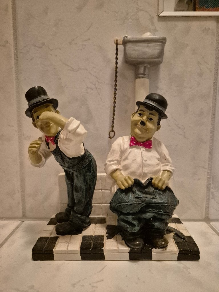 Laurel & Hardy Beeldje, Ophalen of Verzenden, Zo goed als nieuw, Tv, Beeldje, Replica of Model