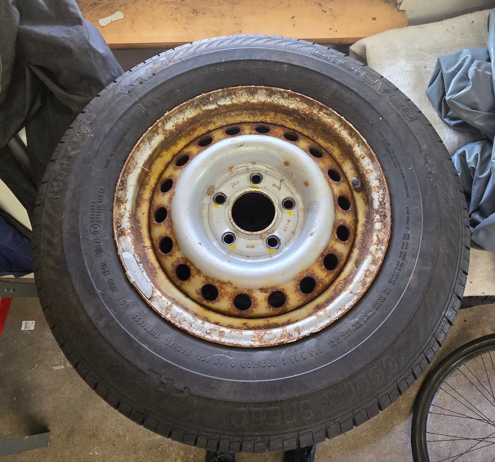 Reservewiel caravan 185R14C, Ophalen, Gebruikt