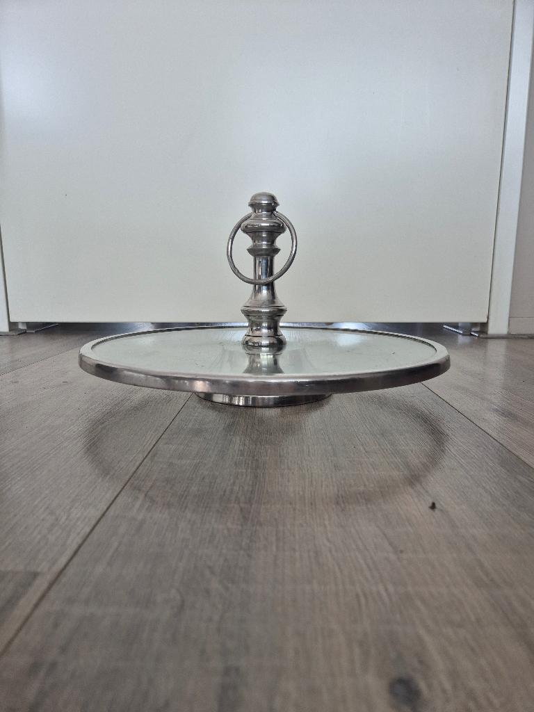 Rivièra Maison Cakestandaard / Etagère - Glas & Aluminium, Ophalen, Zo goed als nieuw