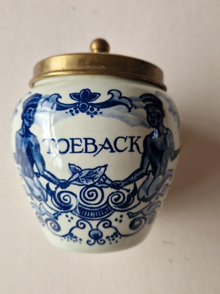 Delfts blauwe tabakspot, " Toeback". Goedewaagen Holland, Antiek en Kunst, Ophalen of Verzenden