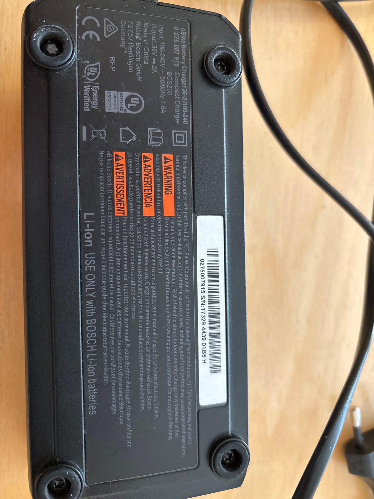 Bosch eBike acculader 36V 2A - BSC280, Ophalen of Verzenden, Nieuw