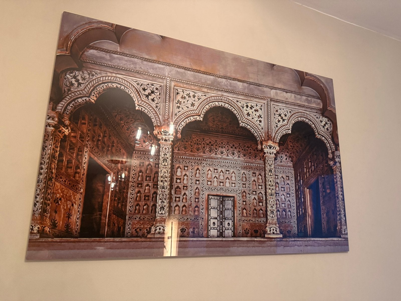 Schilderij Noord-Indiase Architectuur op Glasplaat, Ophalen of Verzenden