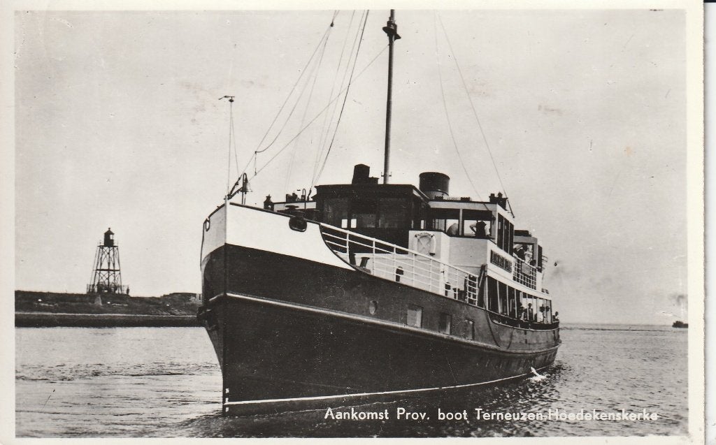 Prov Boot tussen Terneuzen/Hoedekenskerke, Ophalen of Verzenden, Gebruikt, Motorboot, Kaart, Foto of Prent