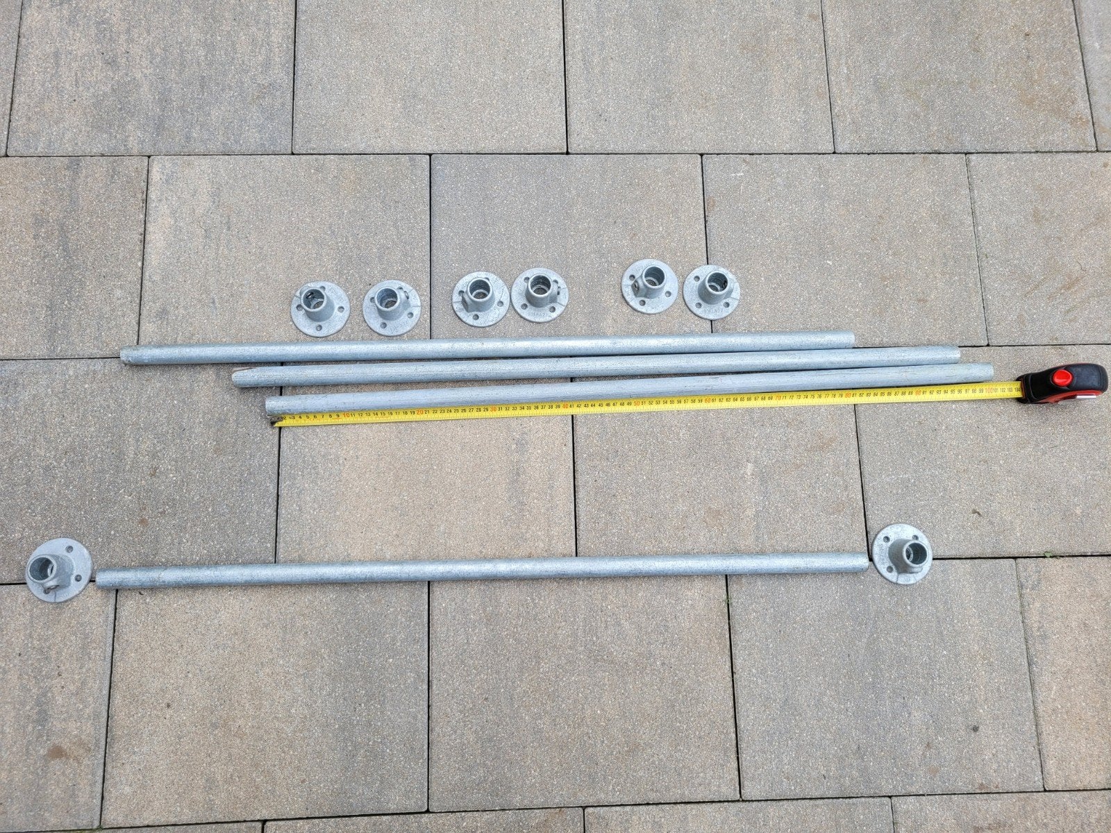 4 steigerbuis roedes kapstokken, Huis en Inrichting, 100 tot 150 cm, Zo goed als nieuw, Metaal, Ophalen