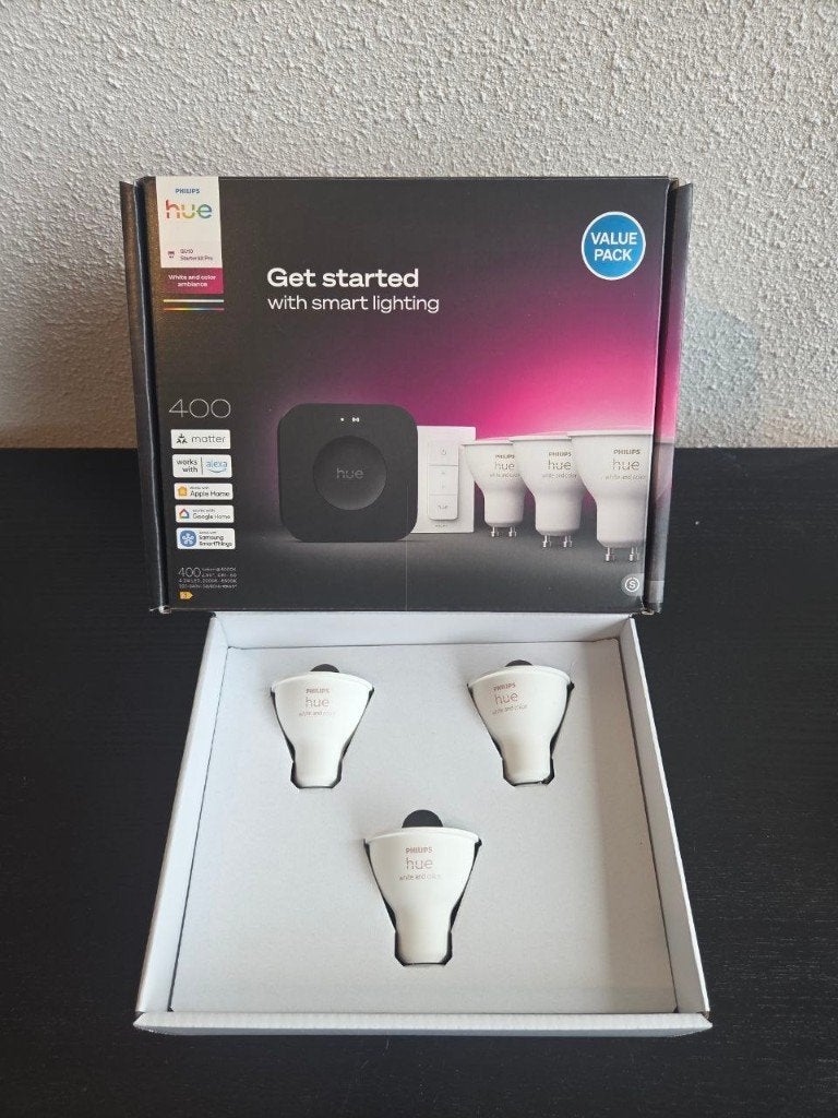 Philips Hue GU10 White & Color spots NIEUW, Led-lamp, Philips Hue, Bedienbaar via app, Nieuw