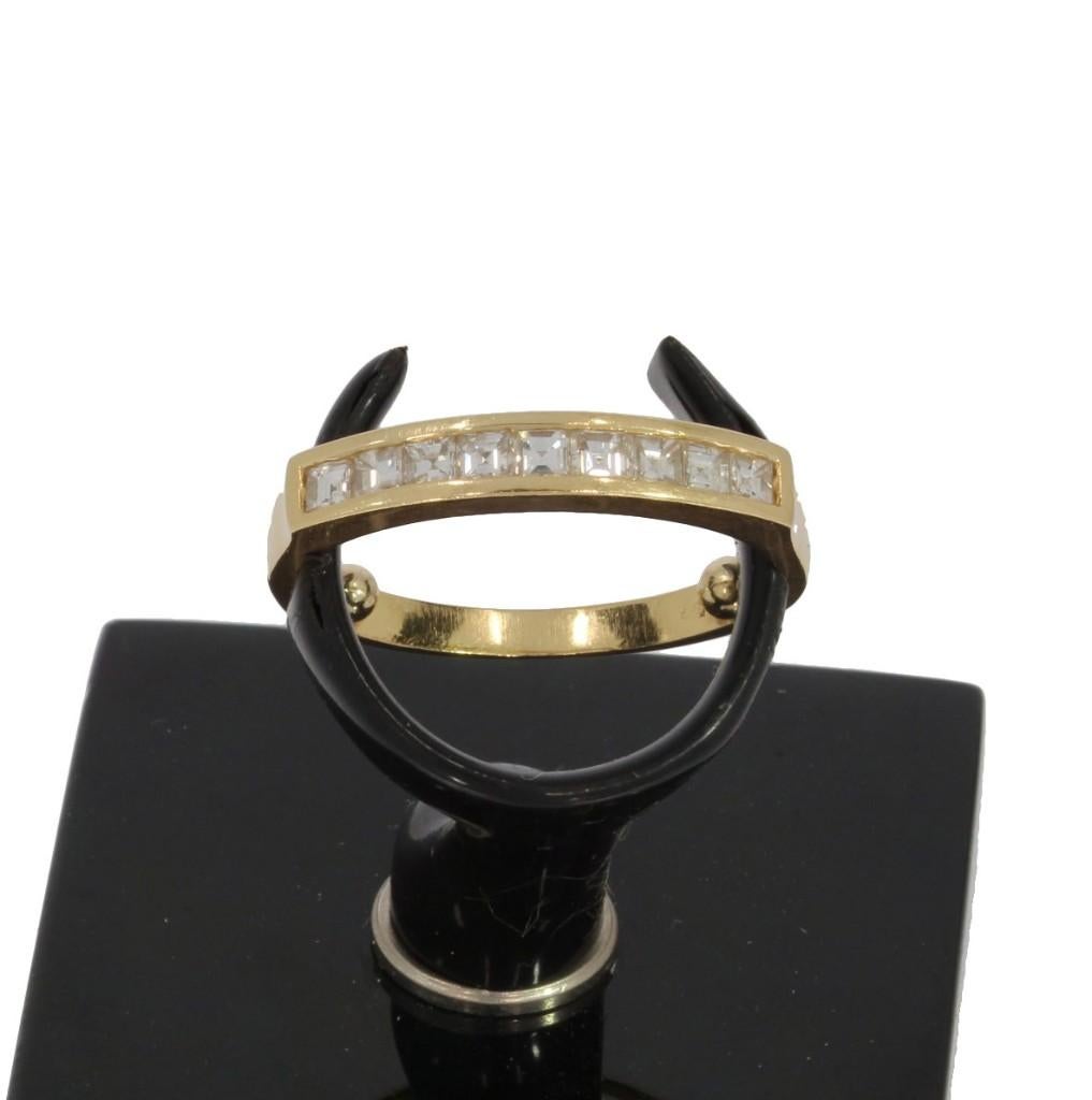 Diamanten alliance 18k gouden rij ring dames luxe briljant, Voordeelsieraden, Verzenden, Met edelsteen, Dame