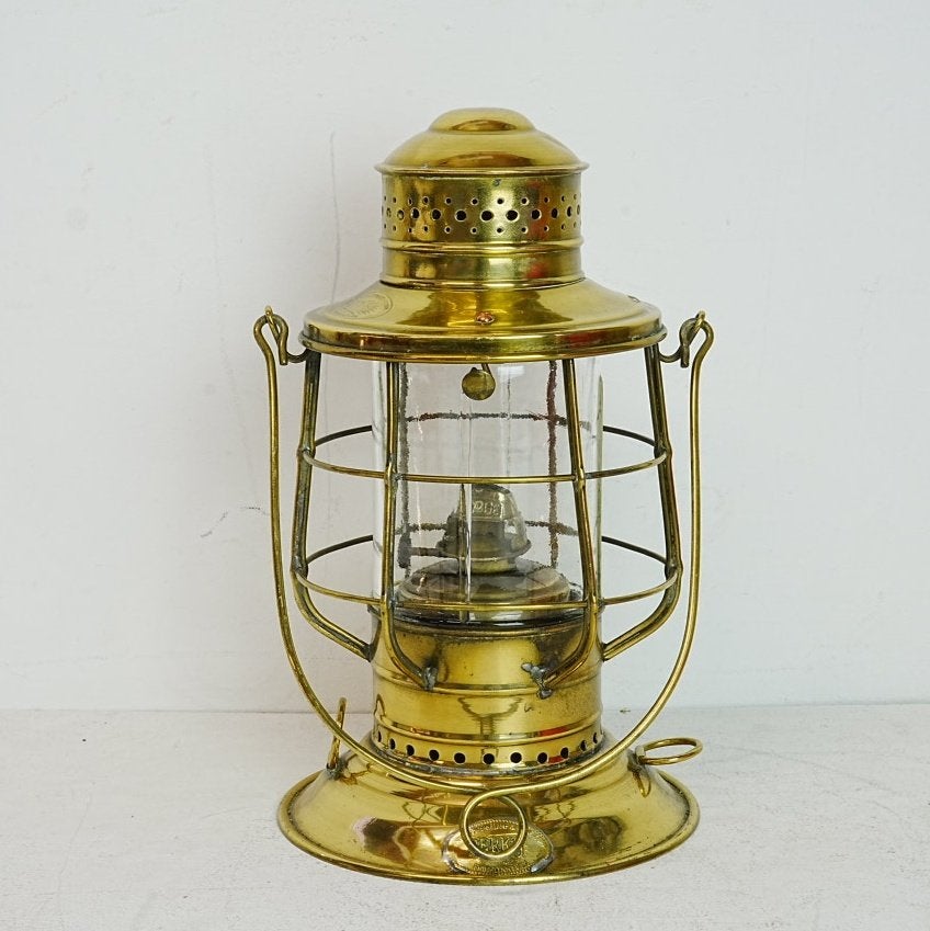 Antieke Perko scheepslamp / olielamp, messing., Ophalen of Verzenden, Zo goed als nieuw, Motorboot of Zeilboot, Gebruiksvoorwerp