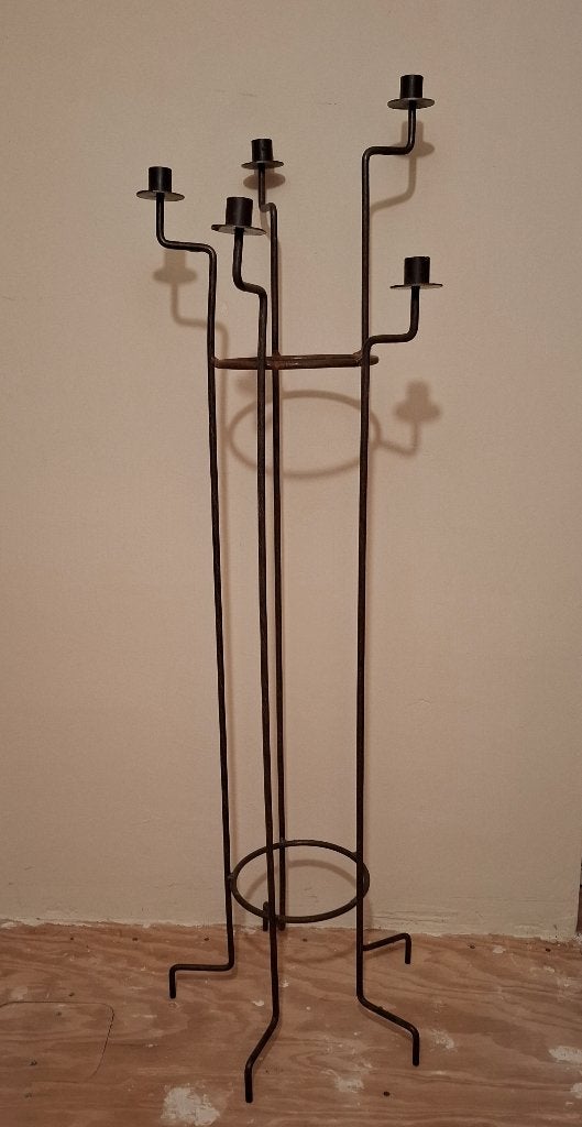 Metalen kaars kandelaar  115 cm hoog, Ophalen of Verzenden, Gebruikt, Metaal, Kaars