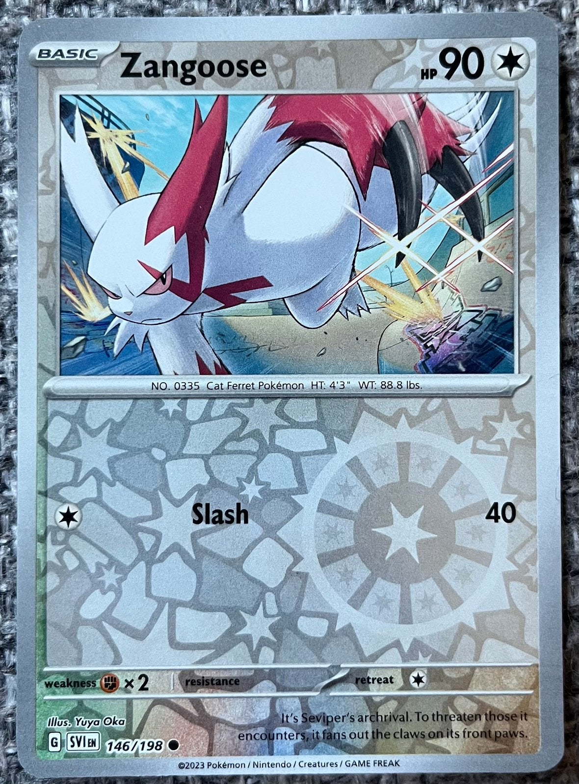 Pokémonkaart van Zangoose (335) •Scarlet & Violet (146/198), Verzenden, Nieuw, Losse kaart