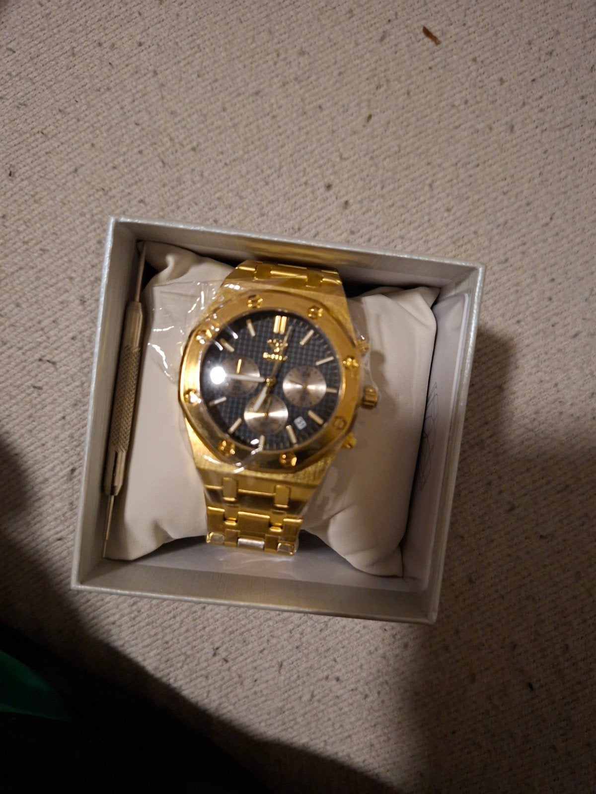 Hodler Montreaux-Gold Horloge - Nieuw in doos, Polshorloge, Nieuw, Goud, Goud