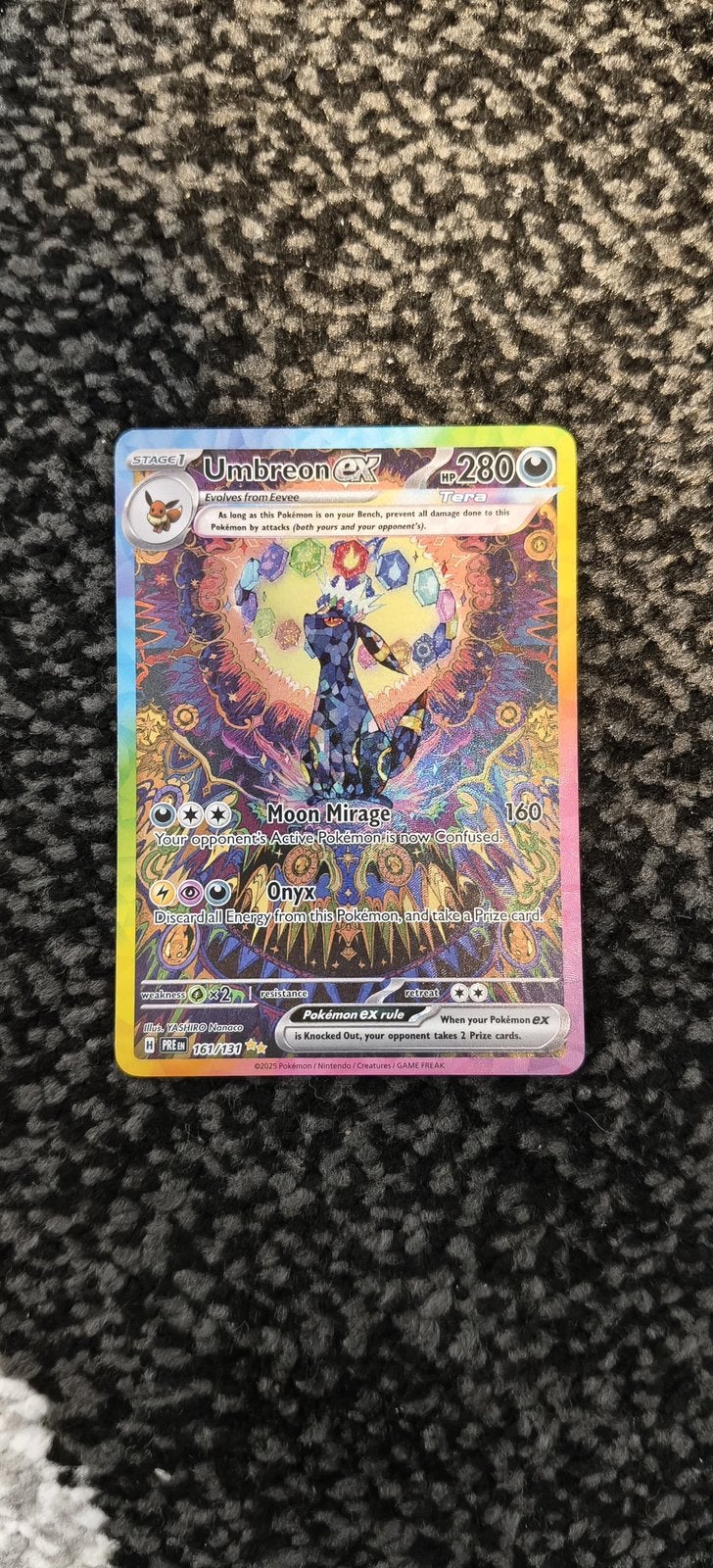 Umbreon EX 161 Prismatic Evolutions, Hobby en Vrije tijd, Verzamelkaartspellen | Pokémon, Ophalen of Verzenden, Nieuw, Losse kaart