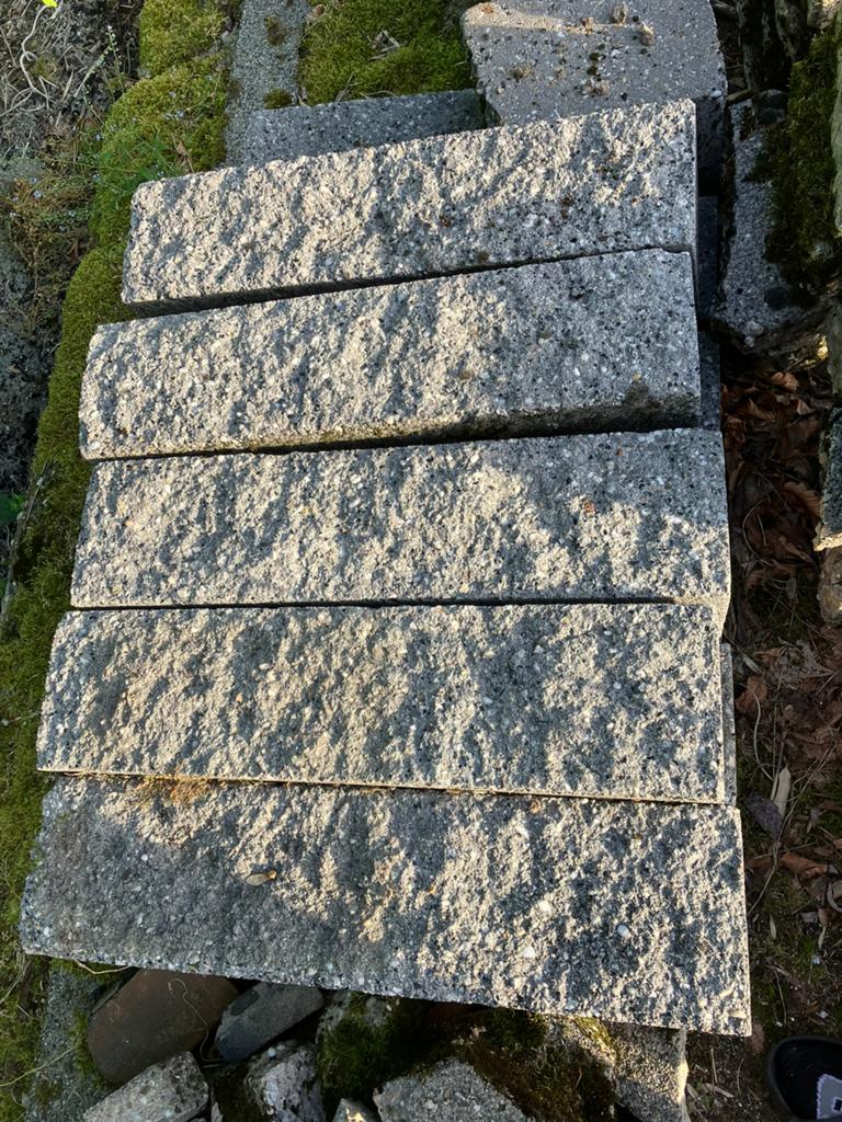11 x grijs beton bielzen, Tuin en Terras, Bielzen en Borders, Ophalen, Zo goed als nieuw, Minder dan 100 cm, Minder dan 25 cm