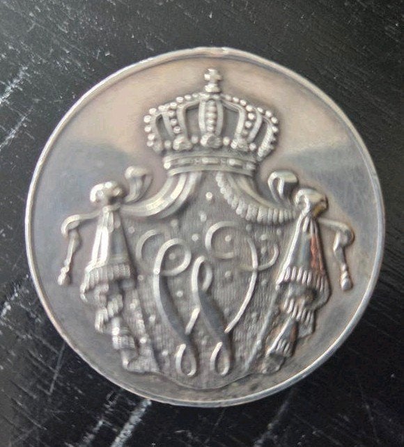 Zilveren Medaille Voor Trouwen Dienst met Kroon, Ophalen of Verzenden, Zilver, Nederland