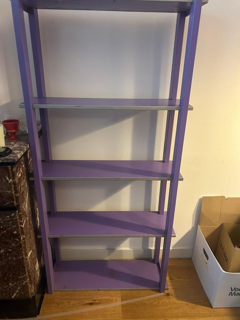 paarse Lundia stellingkast, Ophalen, Gebruikt