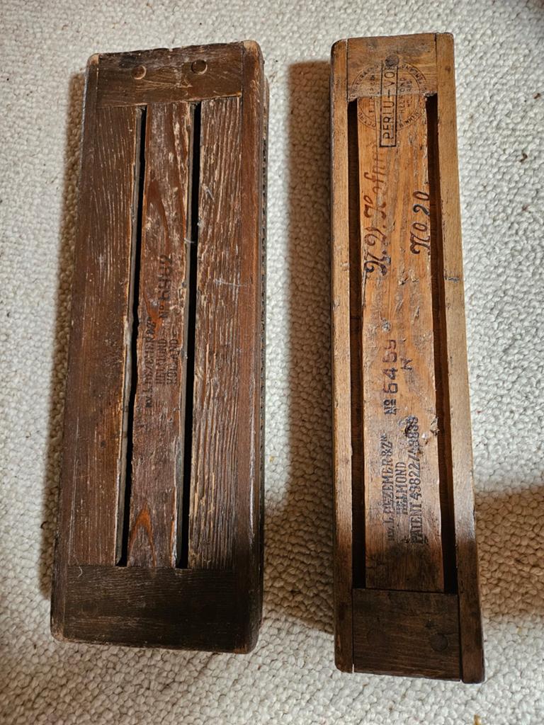 Twee oude sigarenplankjes, Antiek en Kunst, Ophalen of Verzenden