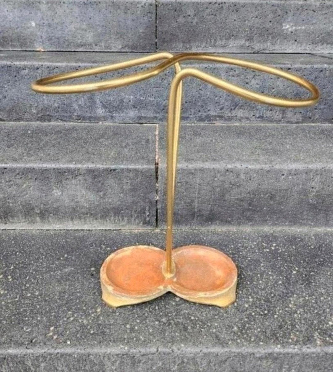 Mid-Century European Modern Brass & Steel Umbrella Stand, 19, Ophalen of Verzenden, Metaal