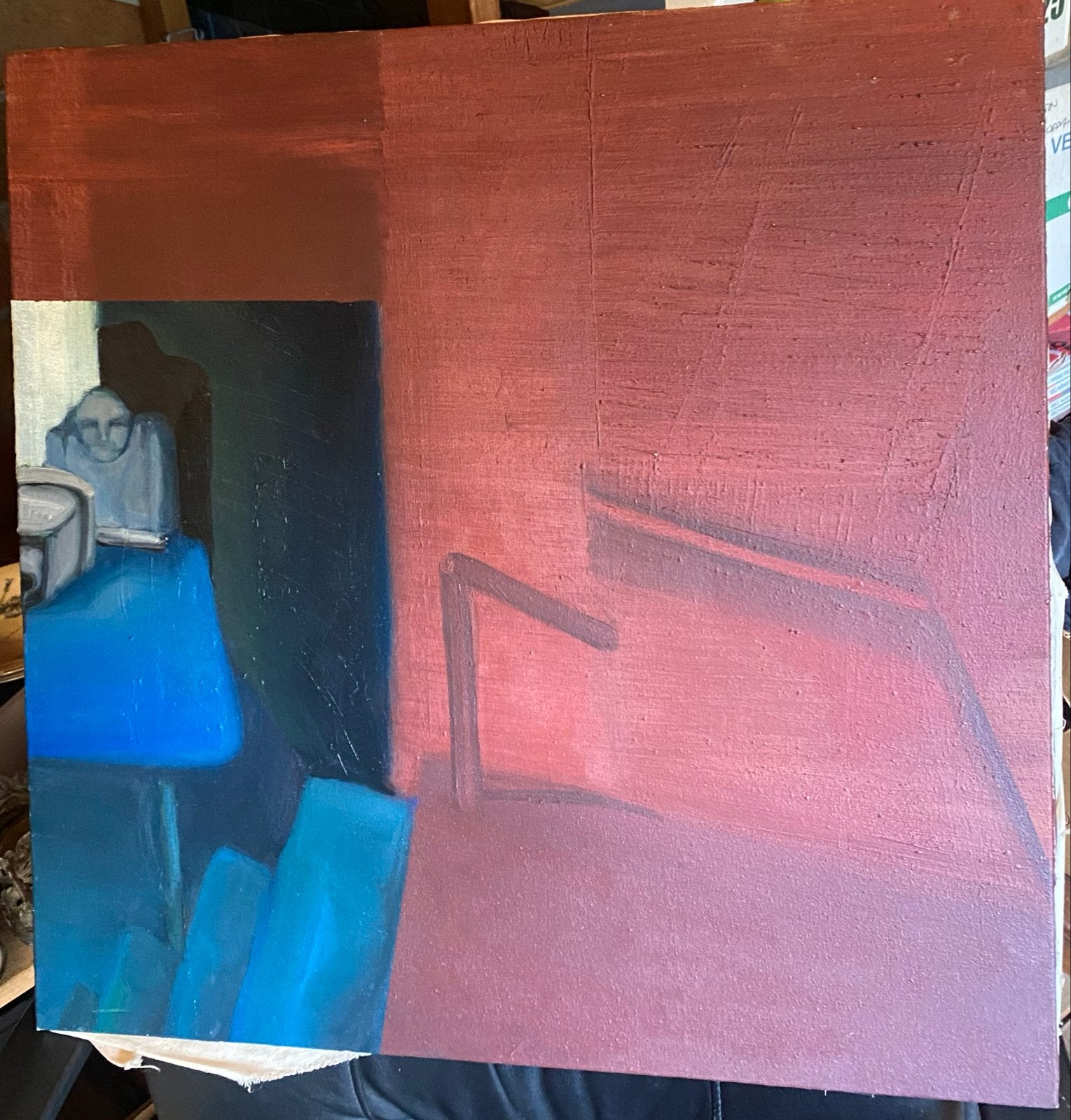 Figuratief schilderij in stijl van Edgard Fonteyne, Figuren, Handgeschilderd, Ophalen of Verzenden, Olieverf