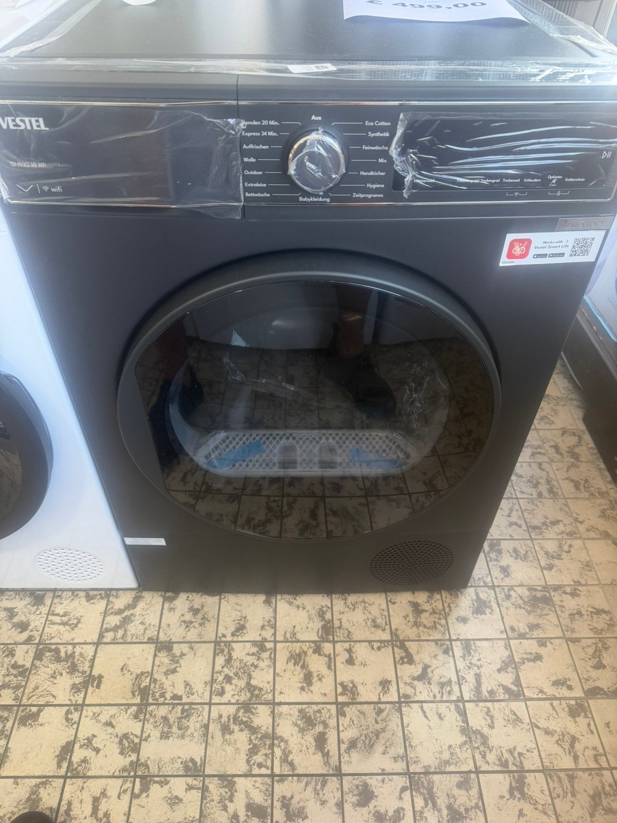 Vestel zwart warmtepomp droger 9 kg nieuw
