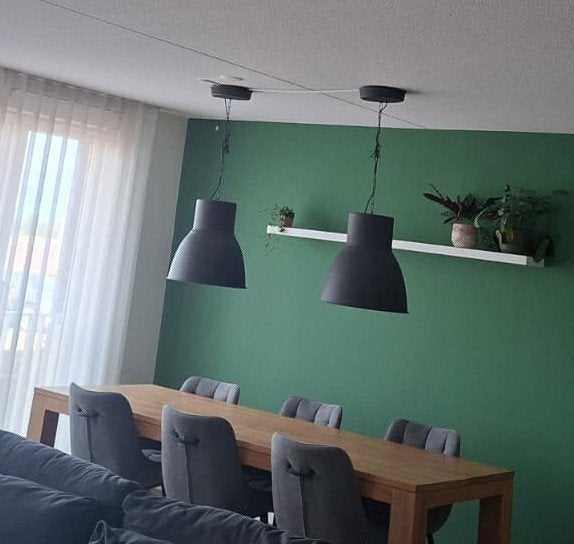 Hanglamp voor boven een tafel, Ophalen, Zo goed als nieuw, Metaal, E27 (groot)