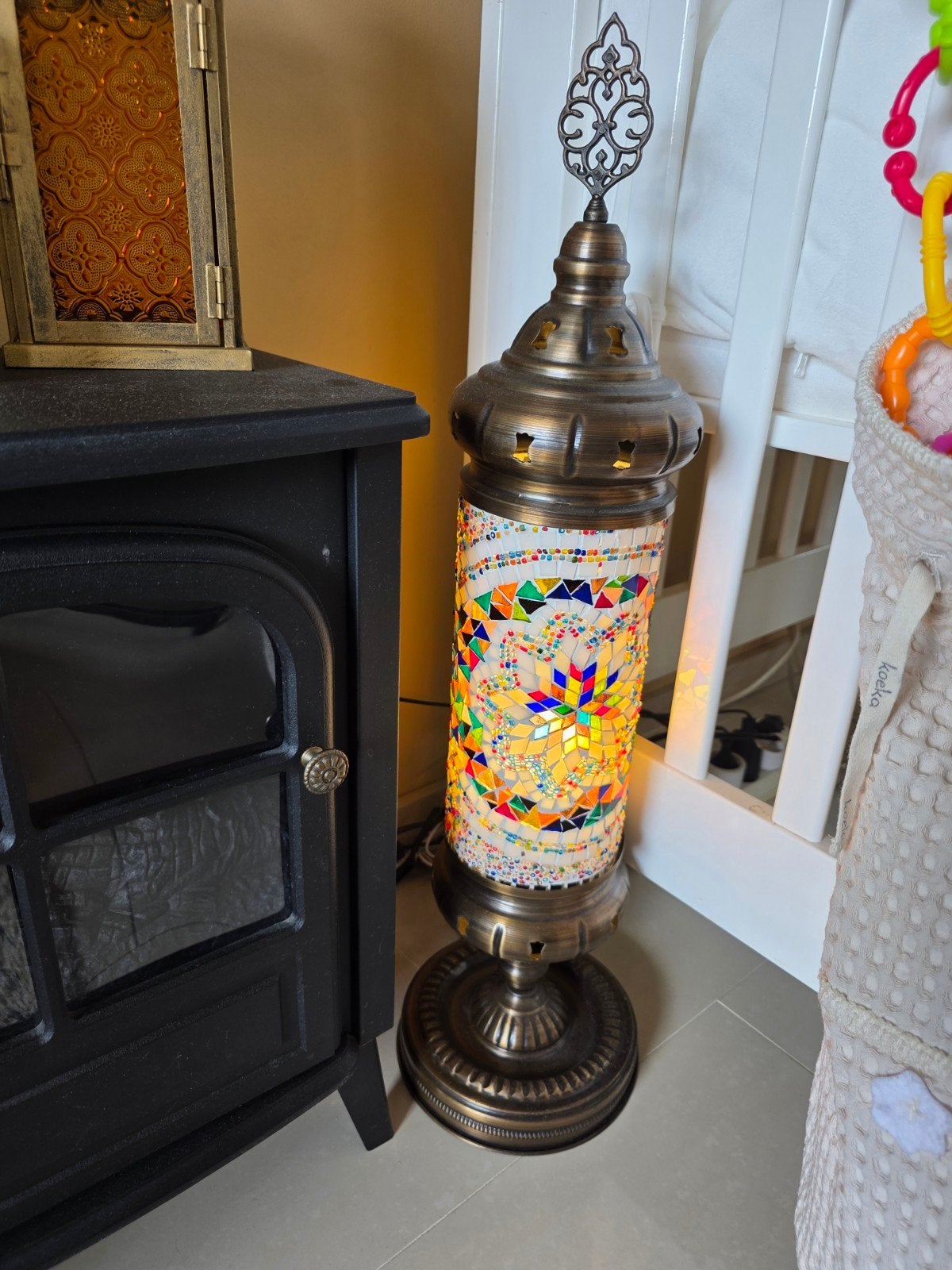 Turkse Mozaïek lamp - Handgemaakt, Huis en Inrichting, Ophalen, Zo goed als nieuw, Glas, Minder dan 100 cm