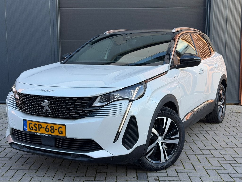 Peugeot 3008 1.2 PureTech GT |Automaat|360 graden camera|Key, Gebruikt, 1199 cc, Leder en Stof, Wit