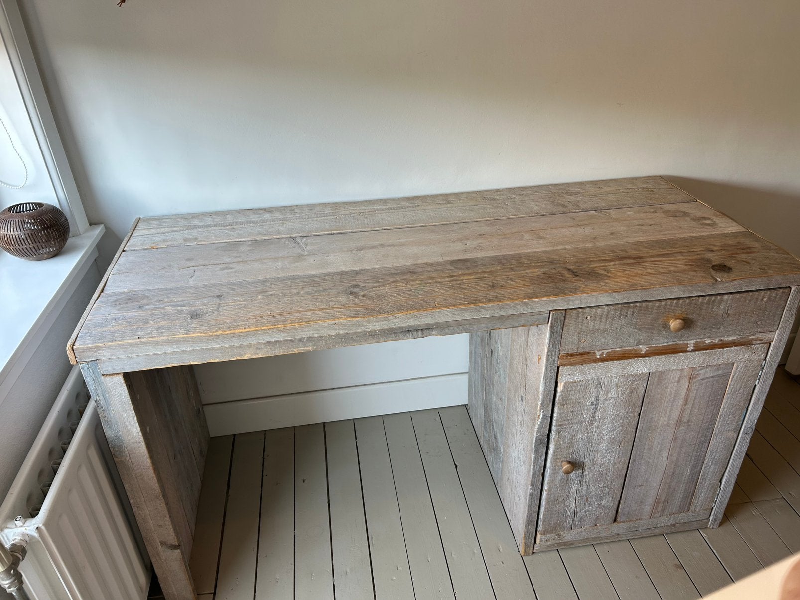 Steigerhout bureau, Ophalen, Zo goed als nieuw