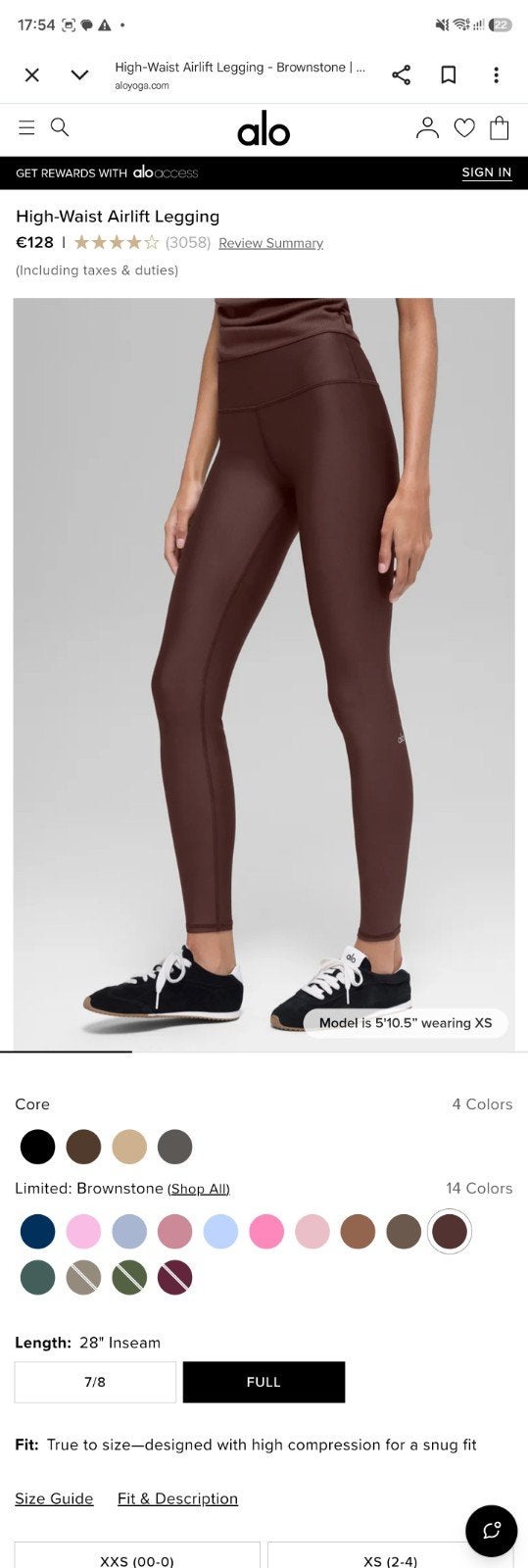 Alo Yoga High-Waist Airlift Legging - Brownstone, Kleding | Dames, Maat 36/38 (S), Bruin, Alo Yoga, Nieuw