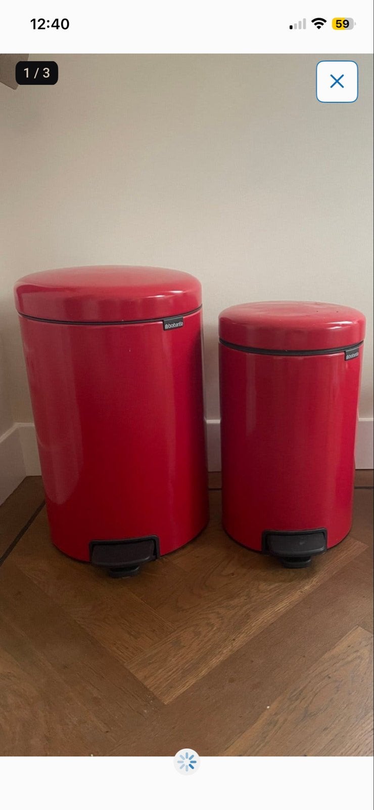 Brabantia pedaalemmers 20L en 12L met metalen binnenemmer, Ophalen, Gebruikt, Met pedaal, Metaal