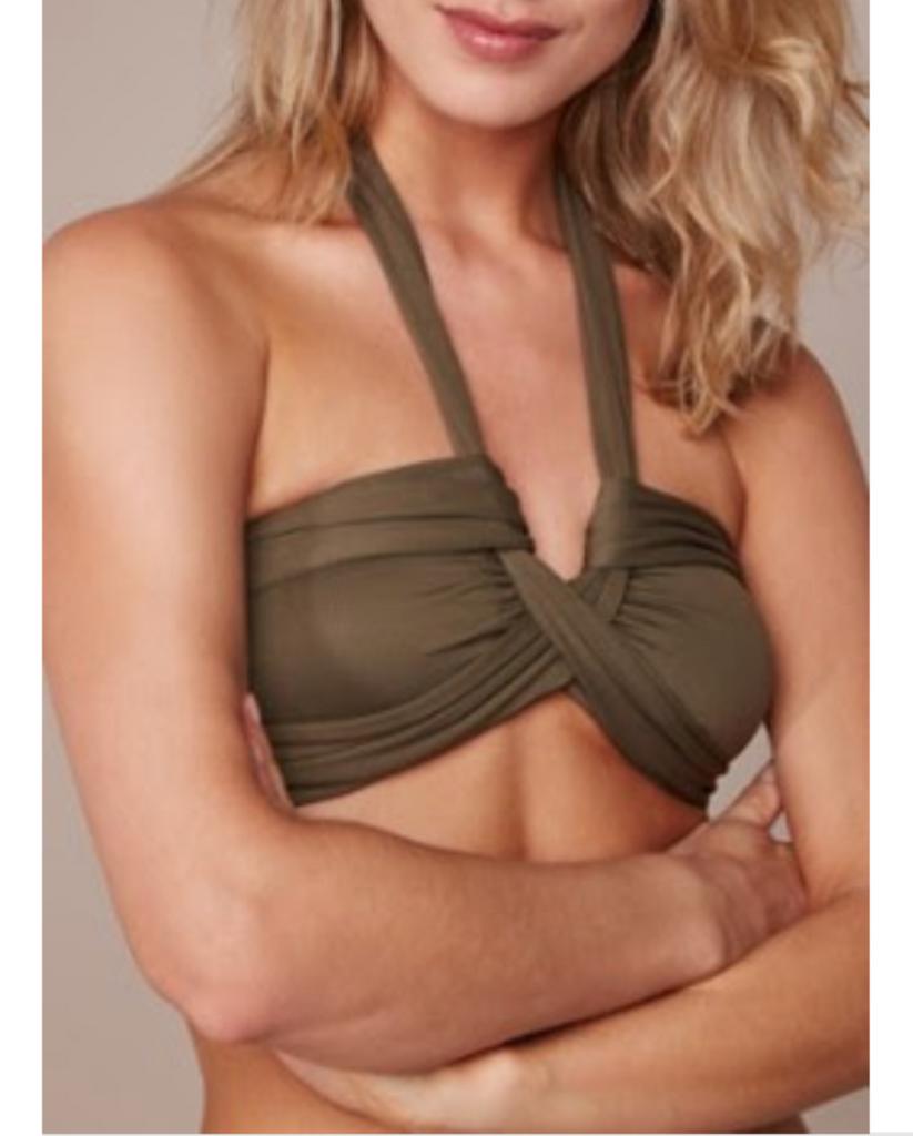 Zgan Seafolly olijfgroen bikini top bandeau maat 36 / 10, Ophalen of Verzenden, Zo goed als nieuw, Groen, Bikini