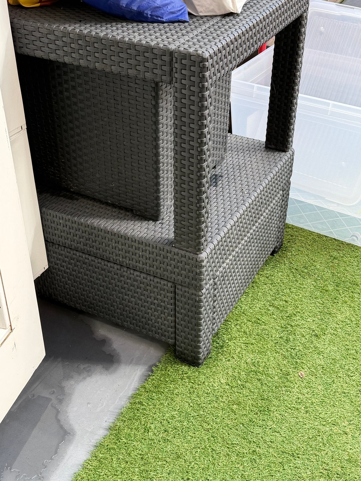 2 tafels en 1 opbergkruk - Wicker, Tuin en Terras, Tuintafels, Ophalen, Gebruikt, Rechthoekig, Wicker