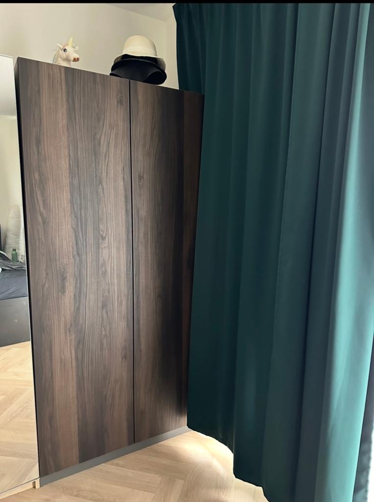 IKEA PAX Kledingkast 100x58x201cm met STORKLINTA deuren, Ophalen, 100 tot 150 cm, 200 cm of meer, Zo goed als nieuw