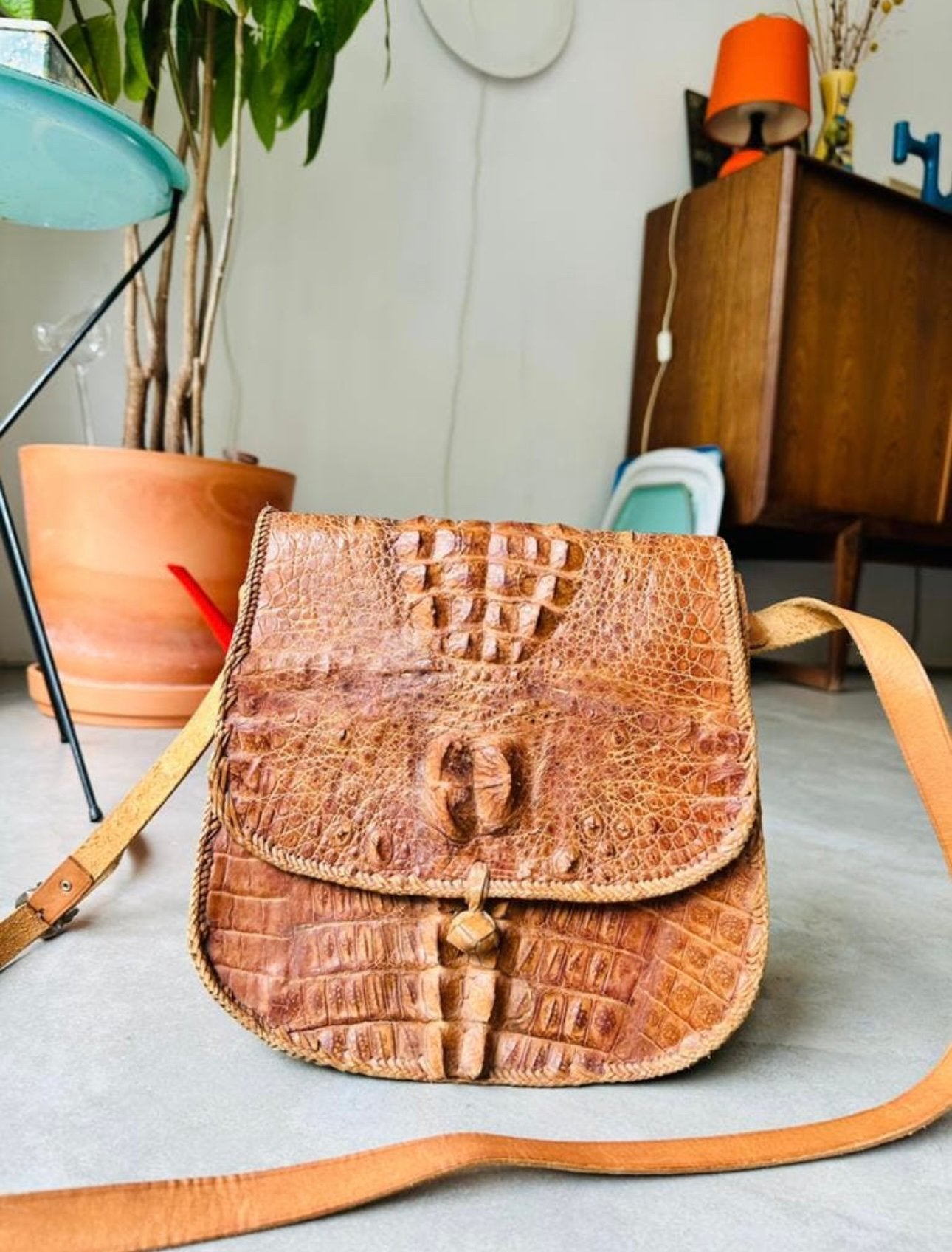 Schoudertas Tas Vintage Leer, Bruin, Schoudertasje, Ophalen of Verzenden, Zo goed als nieuw