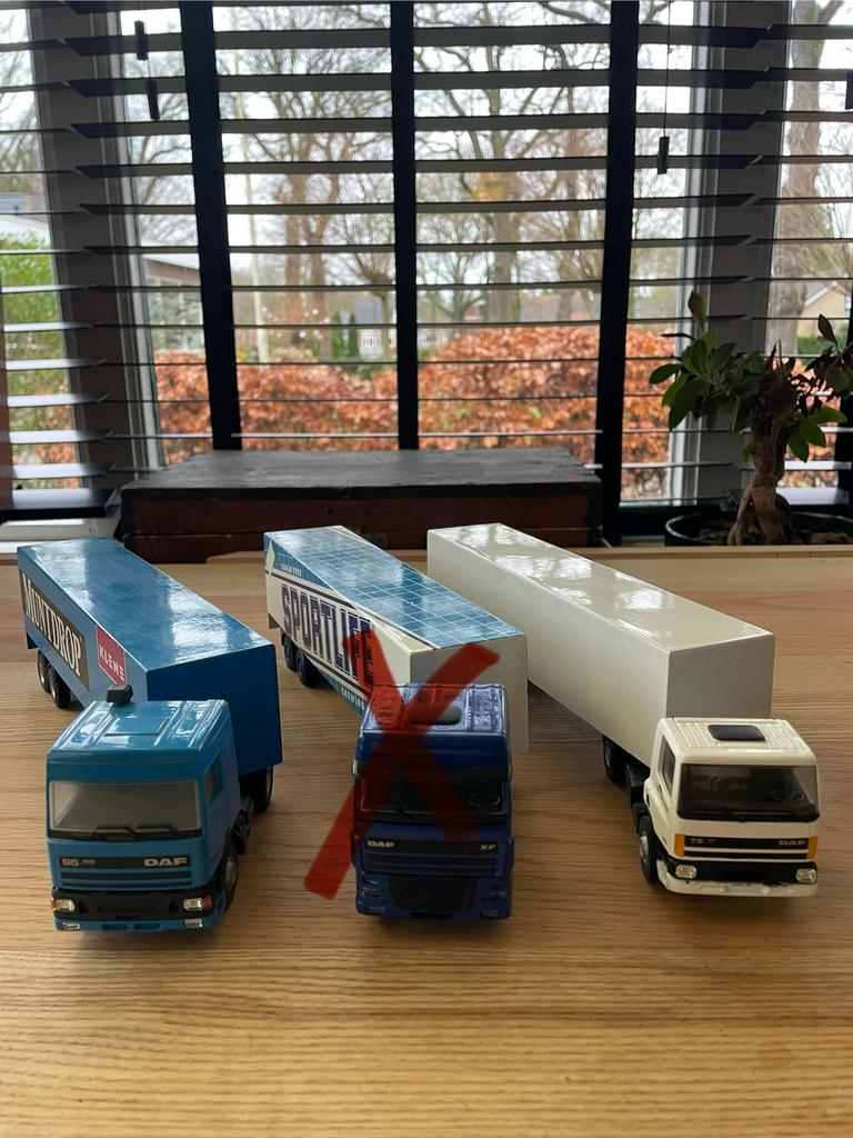 Lion Car DAF 95, 95XF, 75 - 3x - Klene, Sportlife, De Boer, Ophalen of Verzenden, Bus of Vrachtwagen, Lion Toys