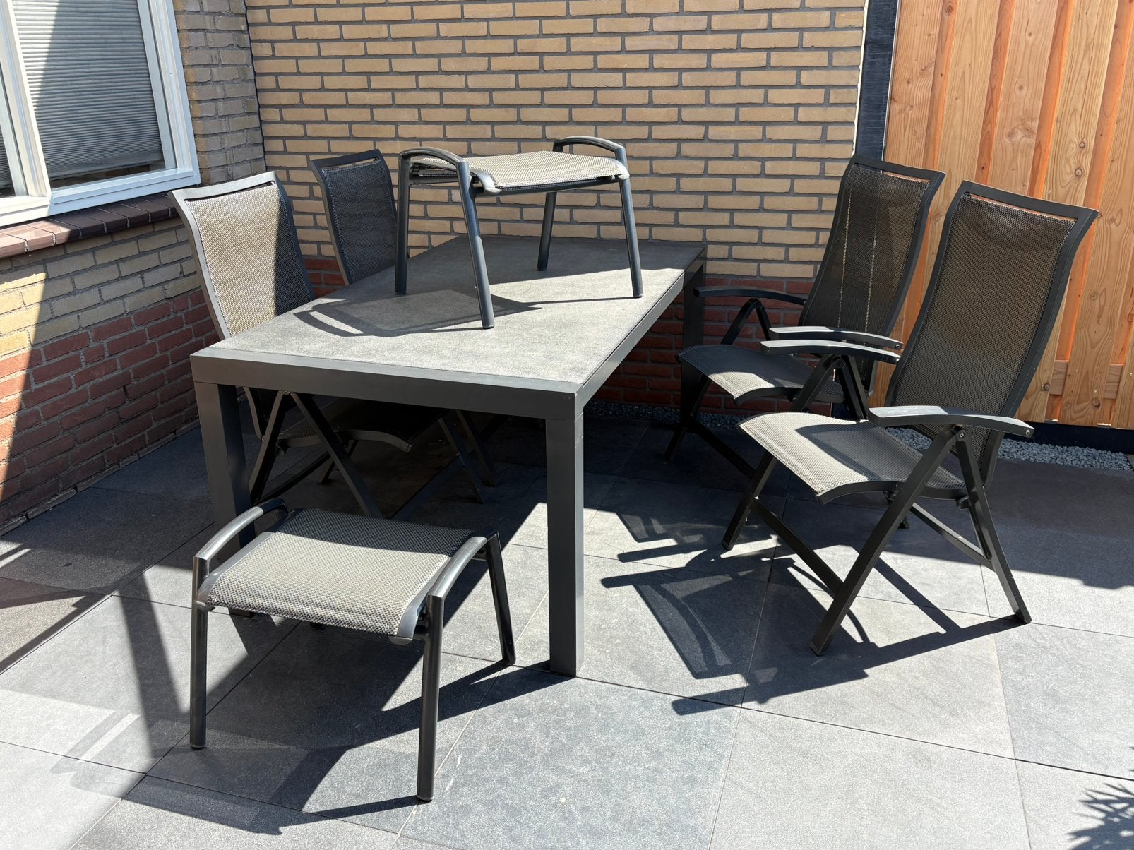 Tuinset stoelen tafel, Tuin en Terras, Ophalen, Gebruikt, Aluminium, Tuinset