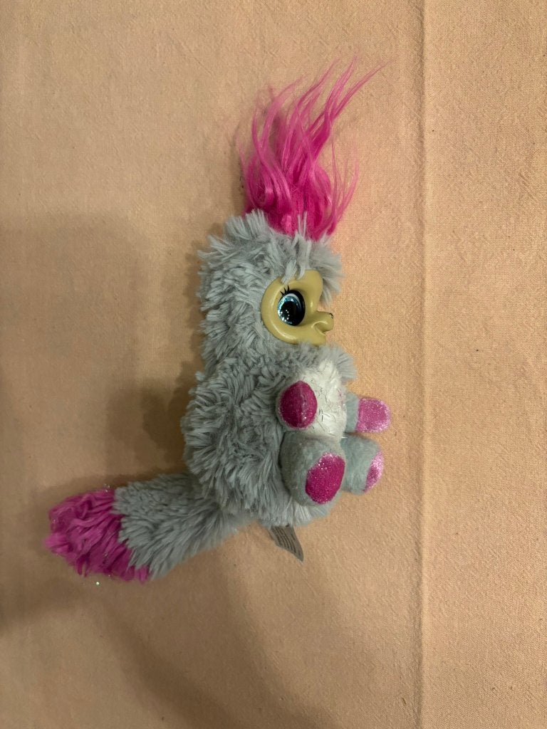 Bush baby knuffel konijn beertje popje grijsbeweegbare ogen., Overige merken, Overige karakters, Grijs, Konijn