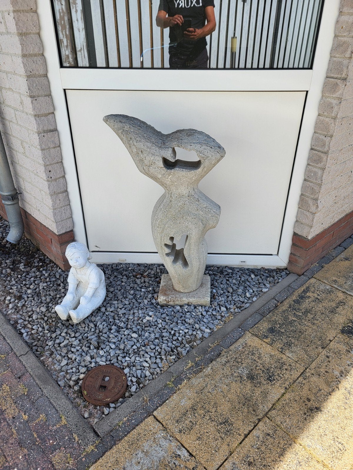 Abstracte stenen sculptuur - Modern tuinbeeld, Steen of Keramiek, Beeld, Abstract, Modern