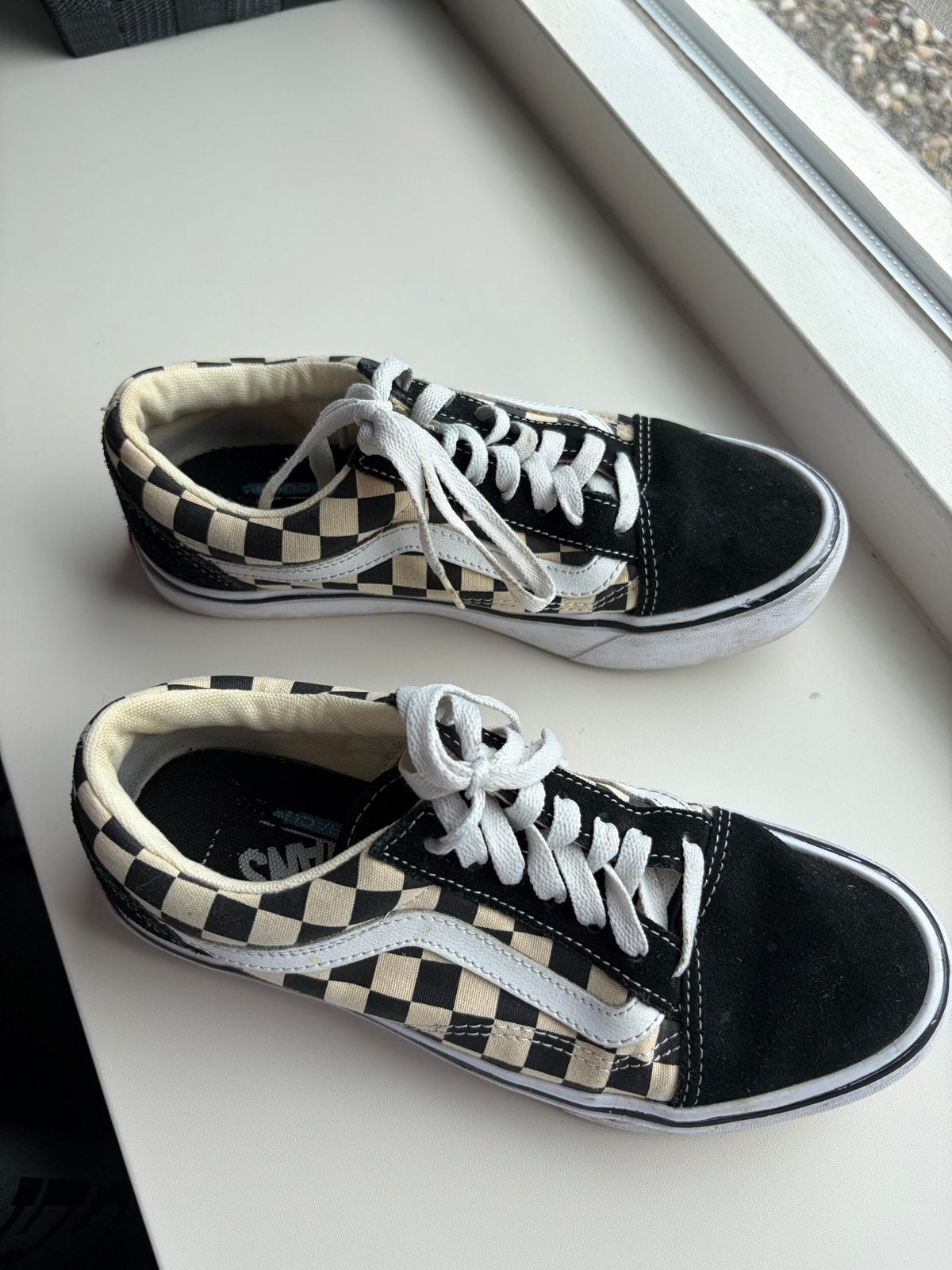 Vans Old Skool Checkerboard Sneakers - Maat 37, Ophalen, Zo goed als nieuw, Zwart, Sneakers of Gympen