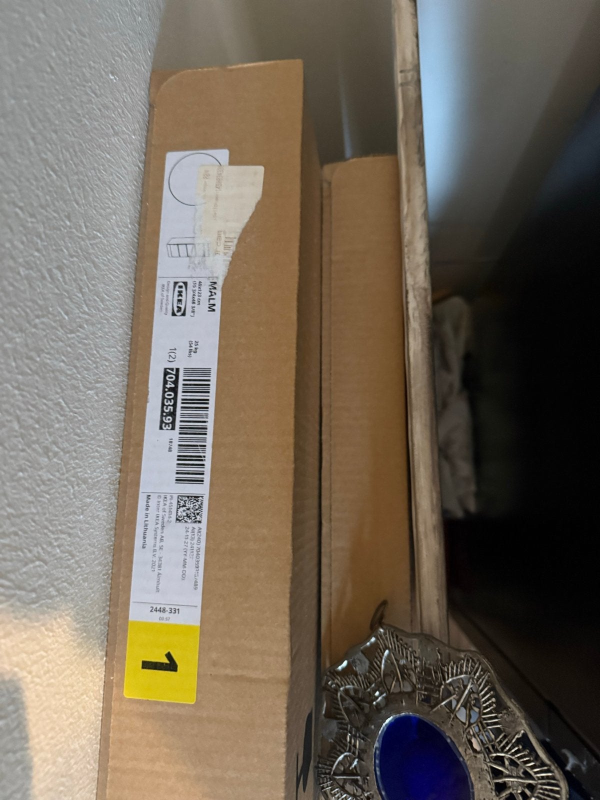 MALM Ladekast 6 lades wit/spiegelglas 40x123 cm, Huis en Inrichting, Ophalen, 100 tot 150 cm, Nieuw, 50 tot 100 cm