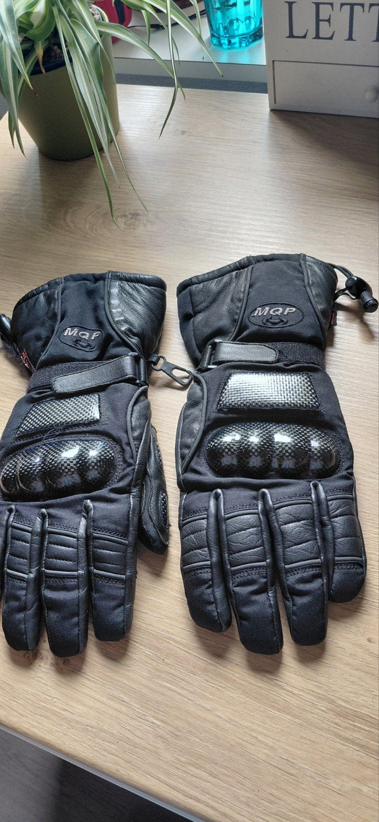 MQP zwarte leren motorhandschoenen unisex maat S, Motoren, Kleding | Motorkleding, Ophalen, Handschoenen, Tweedehands, Dames