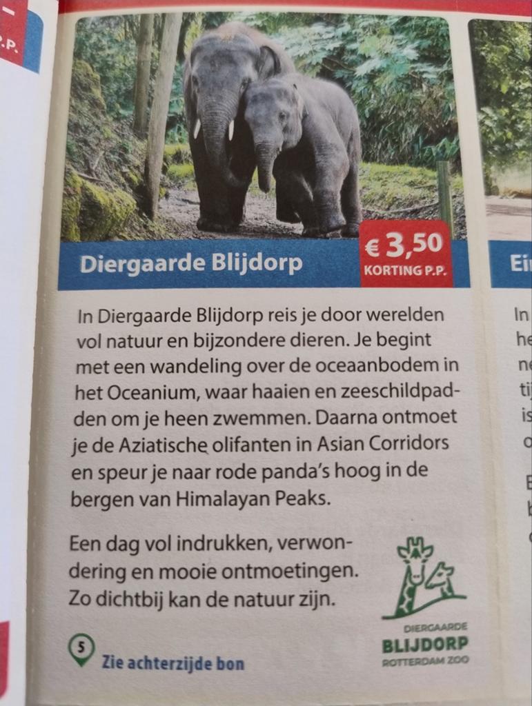 Korting Diergaarde Blijdorp., Tickets en Kaartjes, Recreatie | Dierentuinen, Drie personen of meer, Kortingskaart