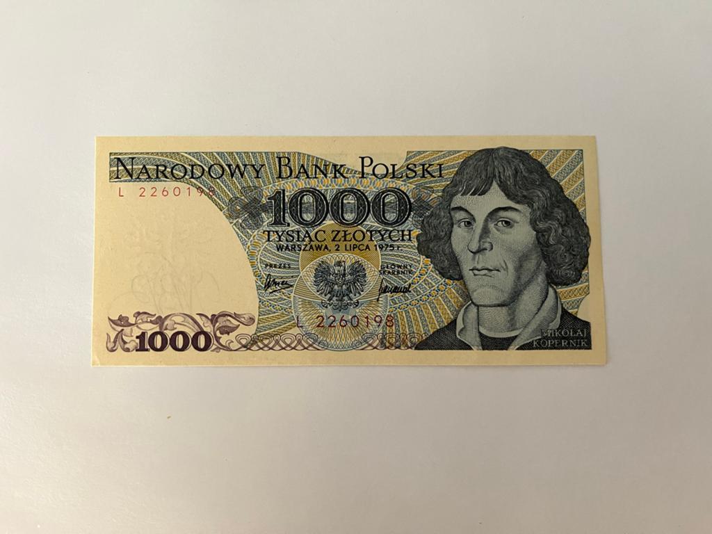 Zeldzaam 1000 Zloty biljet Polen 1975 - Nicolaas Copernicus, Ophalen of Verzenden, Polen, Los biljet
