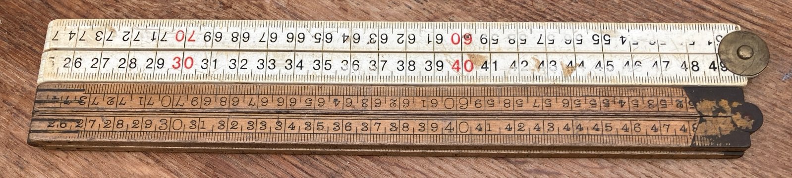 Vintage houten duimstok, meetlint, 2 ft, Ophalen of Verzenden