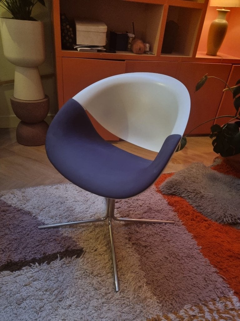 Set van 2 Marco Maran vitace stoelen - Wit/Paars, Twee, Overige kleuren, Ophalen of Verzenden, Vintage, Retro, Design